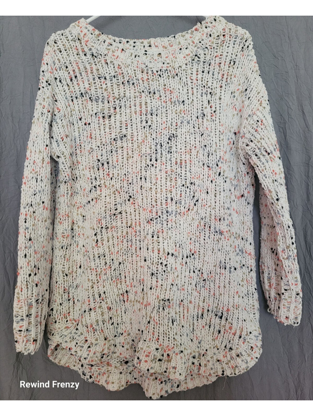 Moon & Madison Cream Confetti Cable Knit Sweater Women’s M Cozy Soft